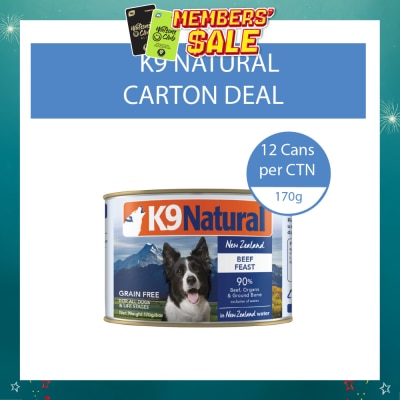 K9 NATURAL - Beef Feast Canned Dog Food 170g x 12s (Per Carton)