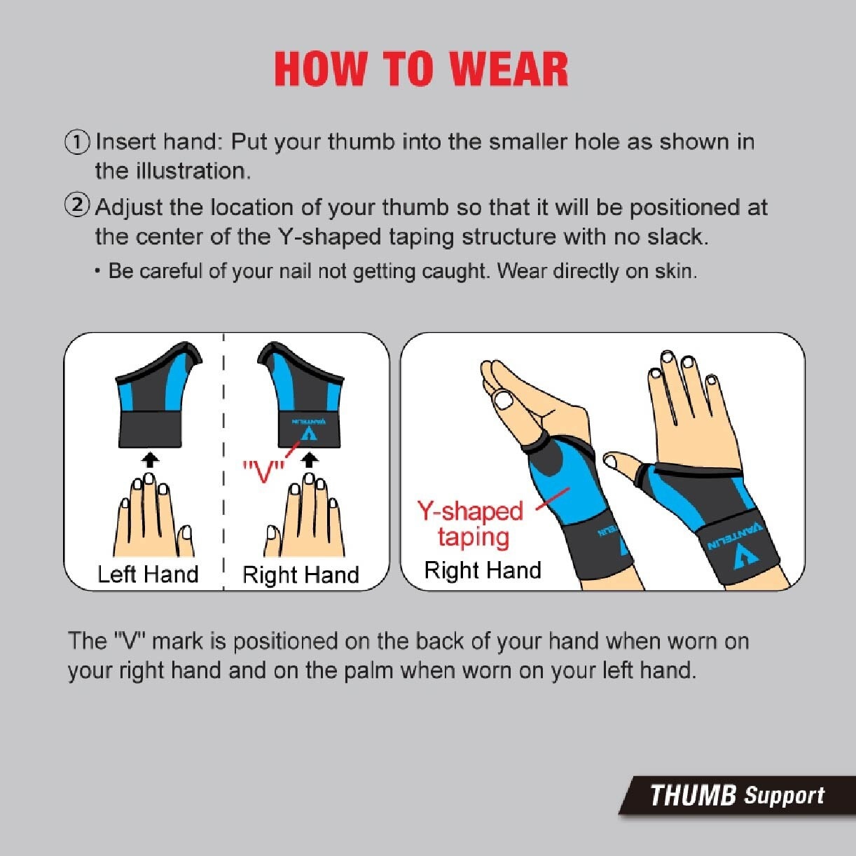 Support Thumb Armor Blue Size S-M 1s