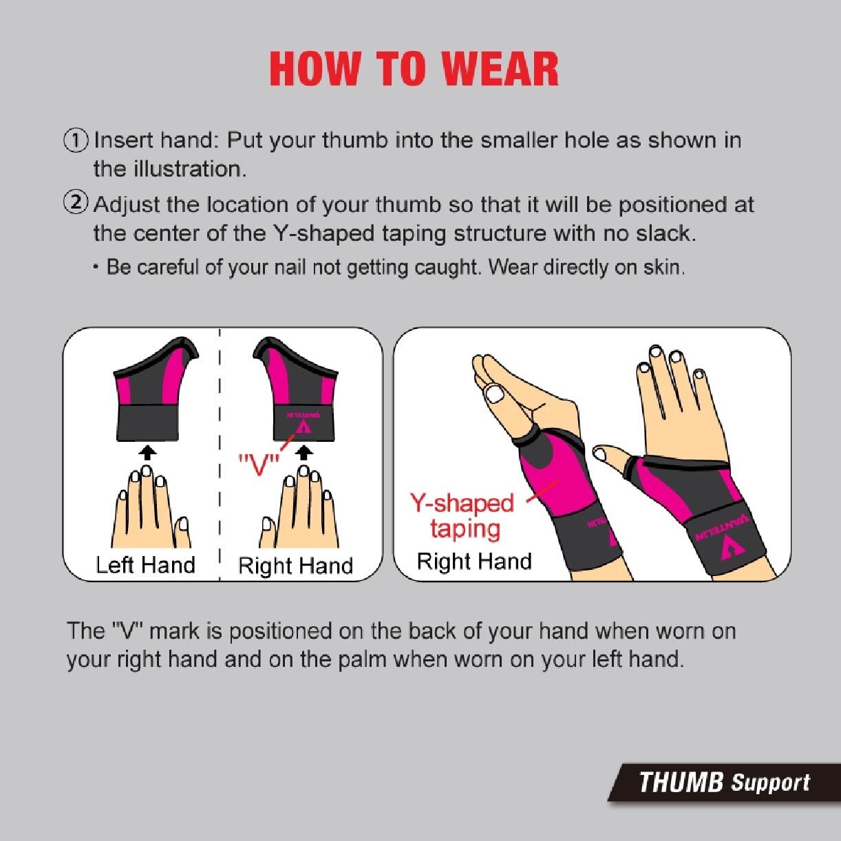 Support Thumb Armor Pink Size S-M 1s