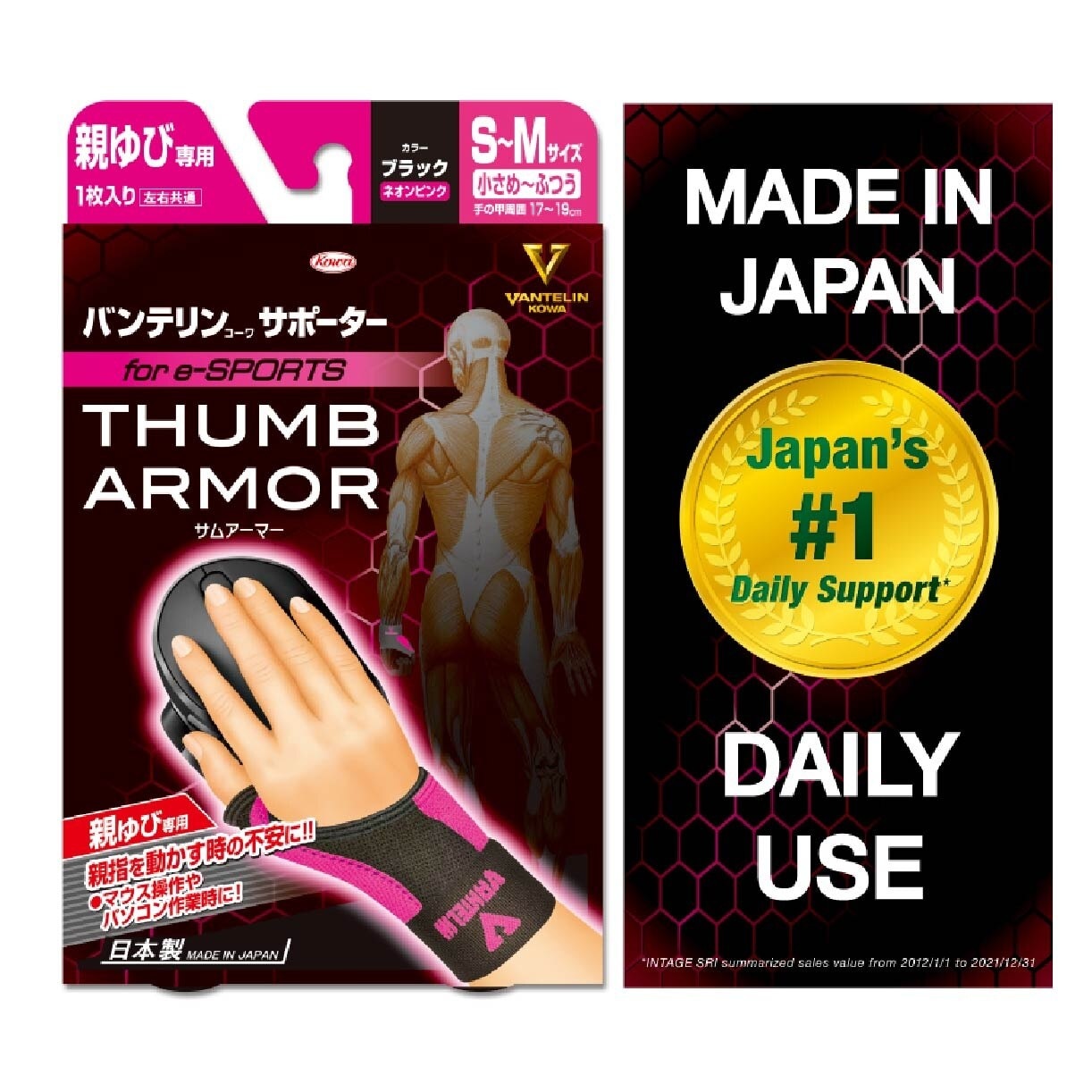 Support Thumb Armor Pink Size S-M 1s