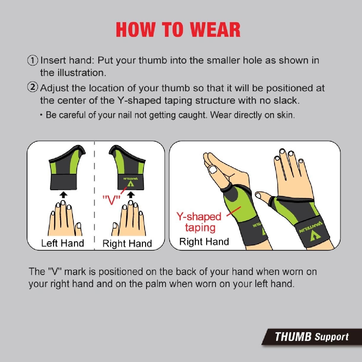 Support Thumb Armor Lime Size S-M 1s