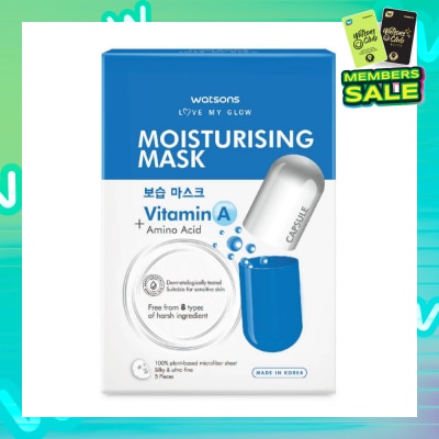 WATSONS Love My Glow Moisturising Capsule Mask (Vitamin A + Amino Acid) 25ml x 5s