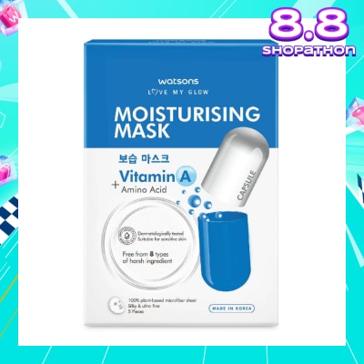 WATSONS Love My Glow Moisturising Capsule Mask (Vitamin A + Amino Acid) 25ml x 5s