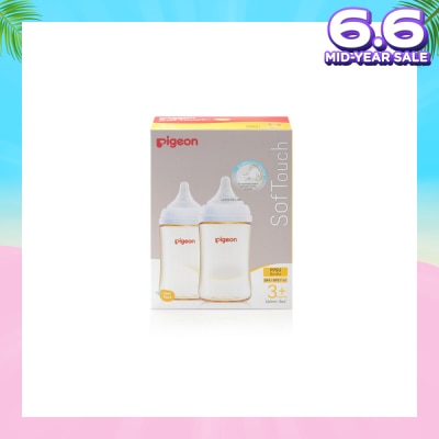PIGEON Softouch 3 Nursing Bottle PPSU Twin Packset (For 3+ months) 240ml