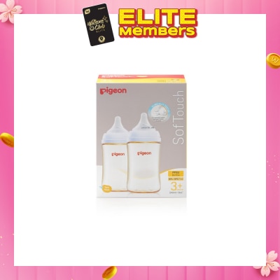 PIGEON Softouch 3 Nursing Bottle PPSU Twin Packset (For 3+ months) 240ml