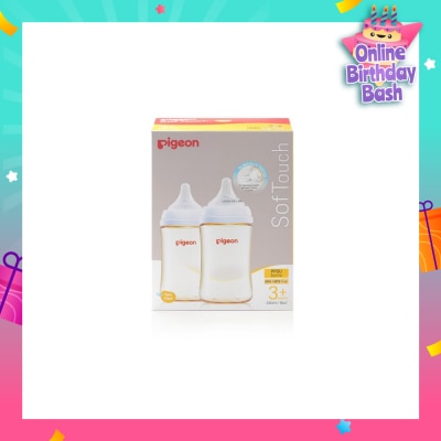 PIGEON Softouch 3 Nursing Bottle PPSU Twin Packset (For 3+ months) 240ml