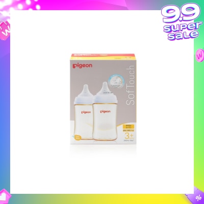 PIGEON Softouch 3 Nursing Bottle PPSU Twin Packset (For 3+ months) 240ml