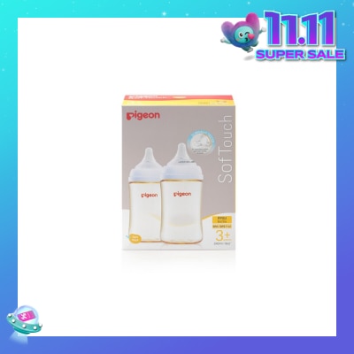 PIGEON Softouch 3 Nursing Bottle PPSU Twin Packset (For 3+ months) 240ml