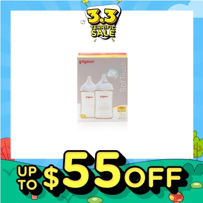 PIGEON Softouch 3 Nursing Bottle PPSU Twin Packset (For 3+ months) 240ml