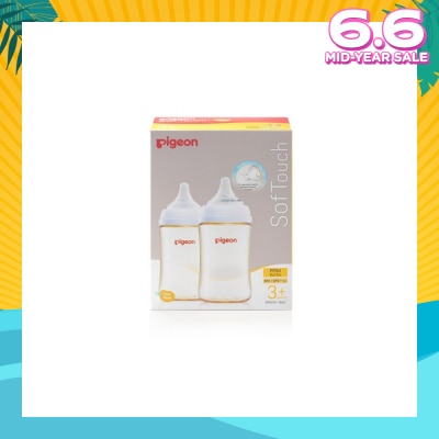 PIGEON Softouch 3 Nursing Bottle PPSU Twin Packset (For 3+ months) 240ml