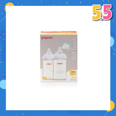 PIGEON Softouch 3 Nursing Bottle PPSU Twin Packset (For 3+ months) 240ml