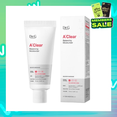 DR. G A'Clear Balancing Moisturiser (Oil And Moisture Balancing Moisturiser To Control Sebum And Replenish Dewy Moisture) 70ml