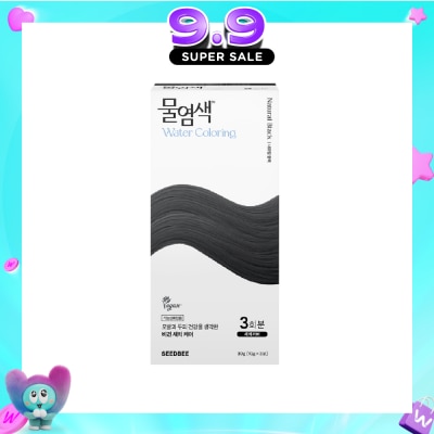 SEEDBEE - Herbal Water Permanent Colour Natural Black (No Ammonia + For Grey Hair Coverage) 10g x 3s image