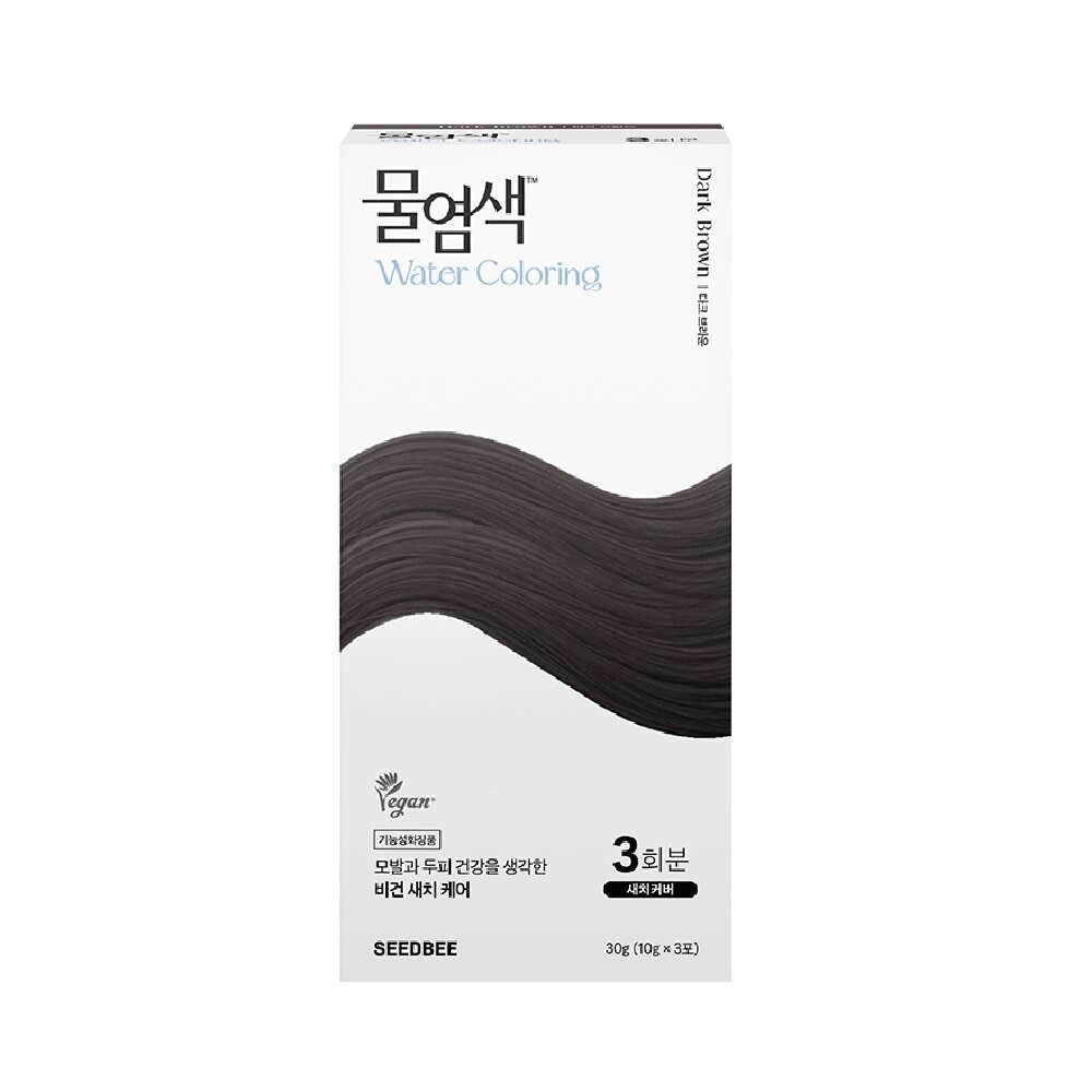 Herbal Water Permanent Colour Dark Brown (No Ammonia + For Grey Hair Coverage) 10g x 3s