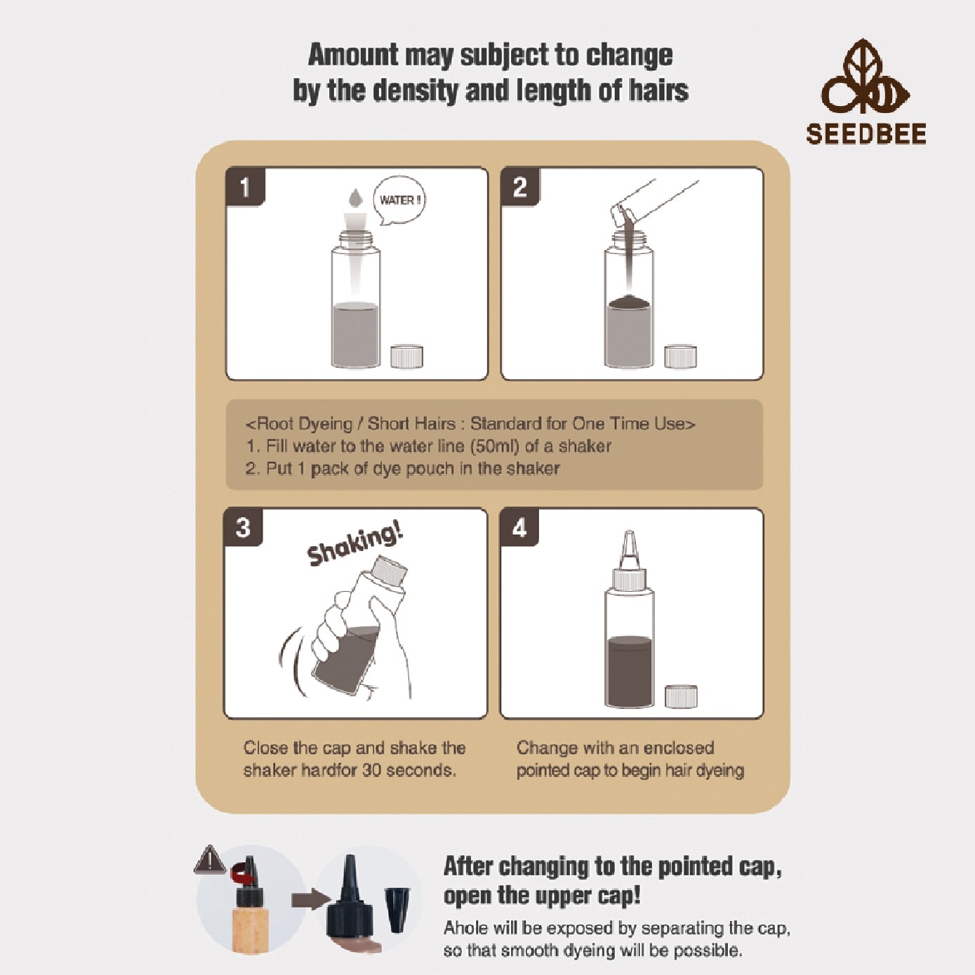 Herbal Water Permanent Dye Medium Brown (No Ammonia + For Grey Hair Coverage) 10g x 3s