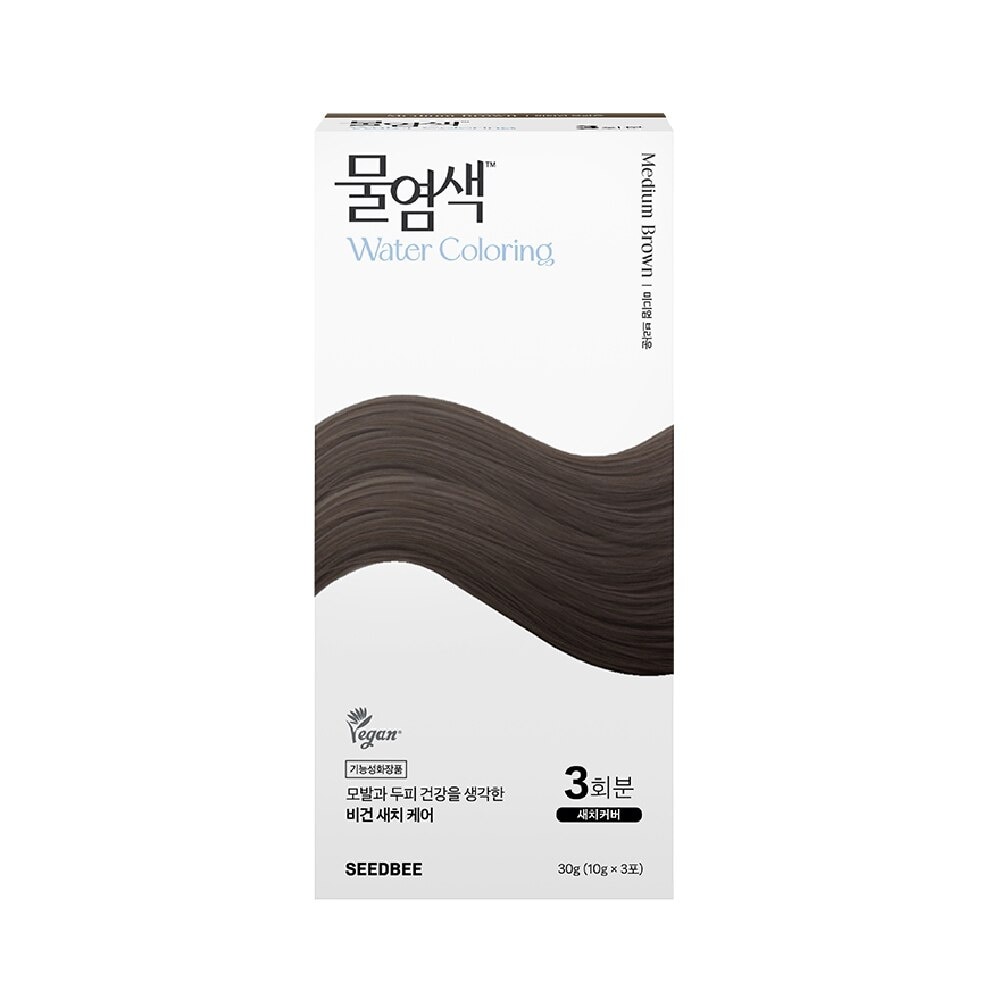 Herbal Water Permanent Dye Medium Brown (No Ammonia + For Grey Hair Coverage) 10g x 3s