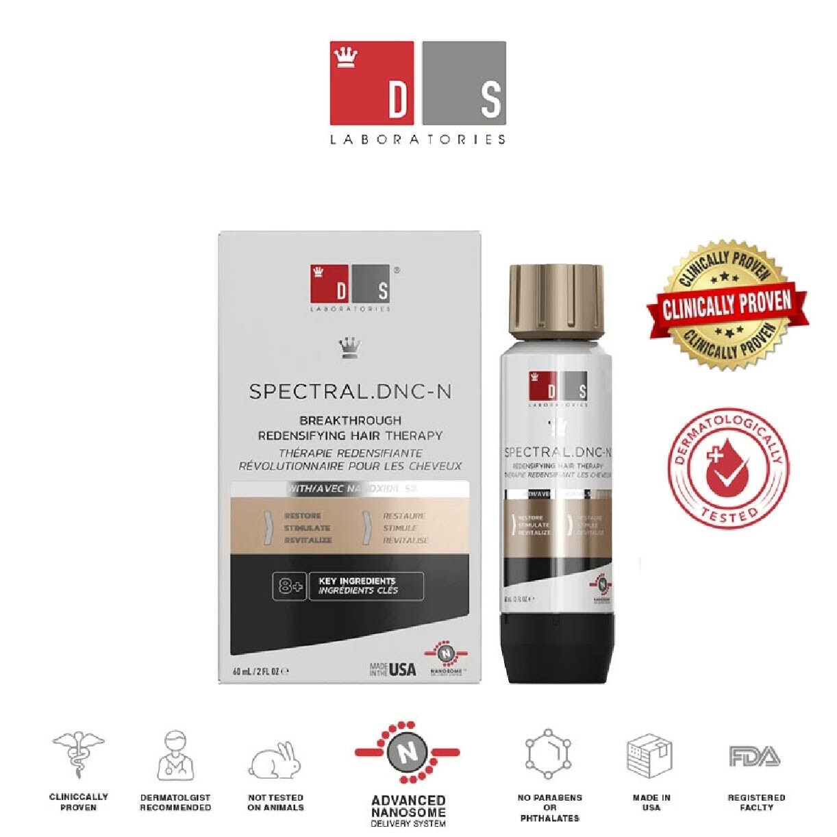 Spectral.Dnc-N Hair Density Serum With Nanoxidil® 5% (For Treating Moderate Hair Loss) 60ml