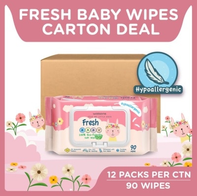 WATSONS Watsons Hypoallergenic Fresh Baby Wipes 90s x 12 packs (For Sensitive Skin)