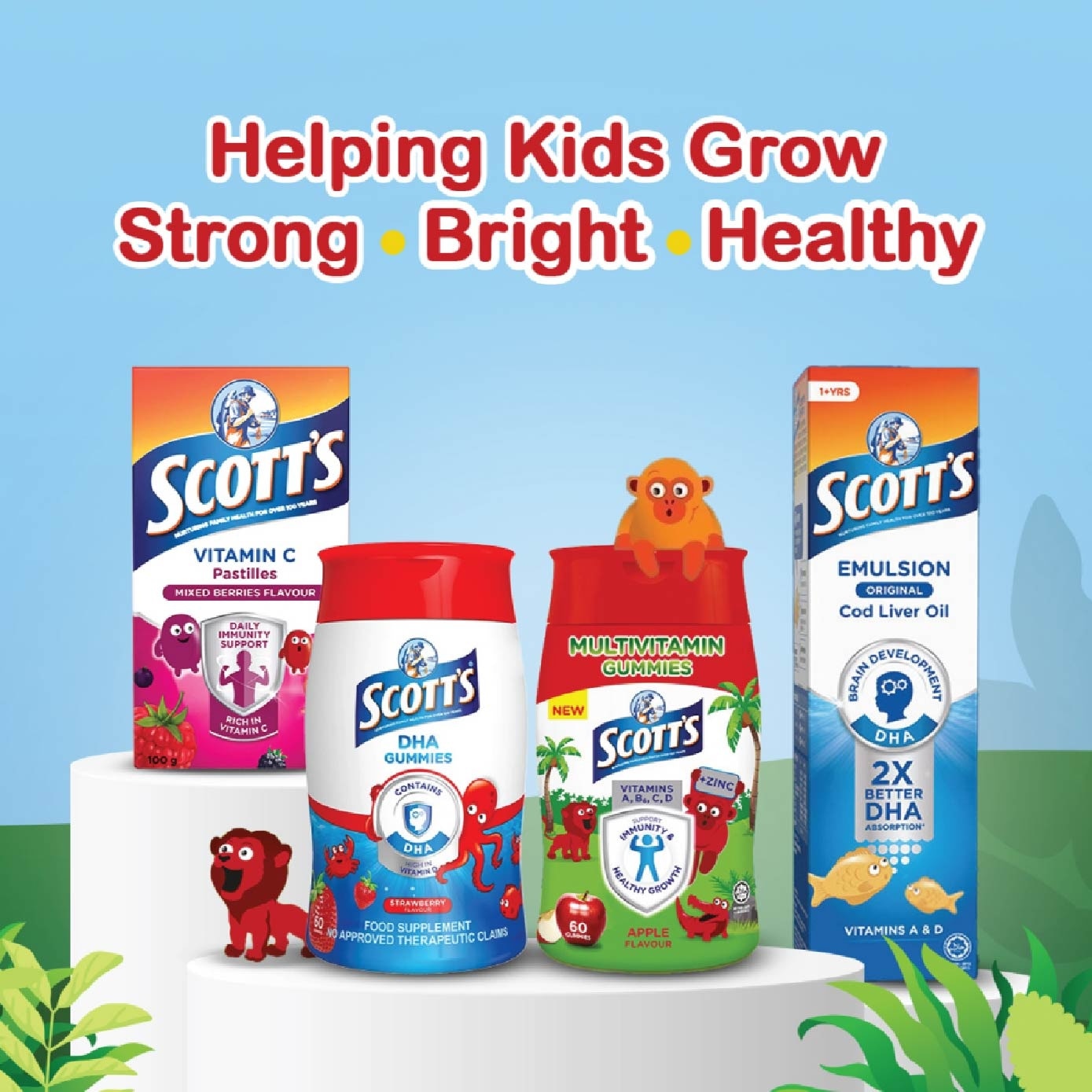 Multivitamins Gummies Mango (Support Immunity + Bone Growth And Healthy Vision for Children) 60s