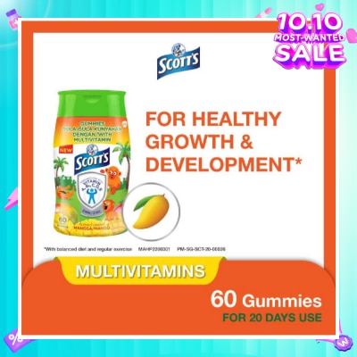 SCOTT'S Multivitamins Gummies Mango (Support Immunity + Bone Growth And Healthy Vision for Children) 60s