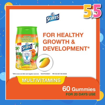 SCOTT'S Multivitamins Gummies Mango (Support Immunity + Bone Growth And Healthy Vision for Children) 60s