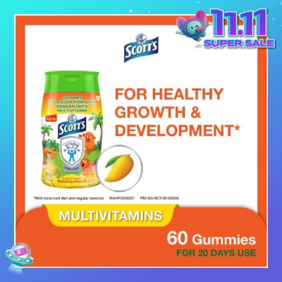 SCOTT'S Multivitamins Gummies Mango (Support Immunity + Bone Growth And Healthy Vision for Children) 60s
