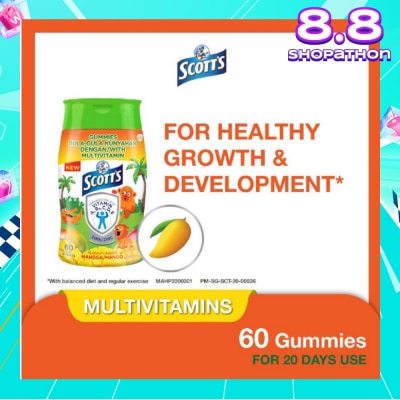 SCOTT'S Multivitamins Gummies Mango (Support Immunity + Bone Growth And Healthy Vision for Children) 60s