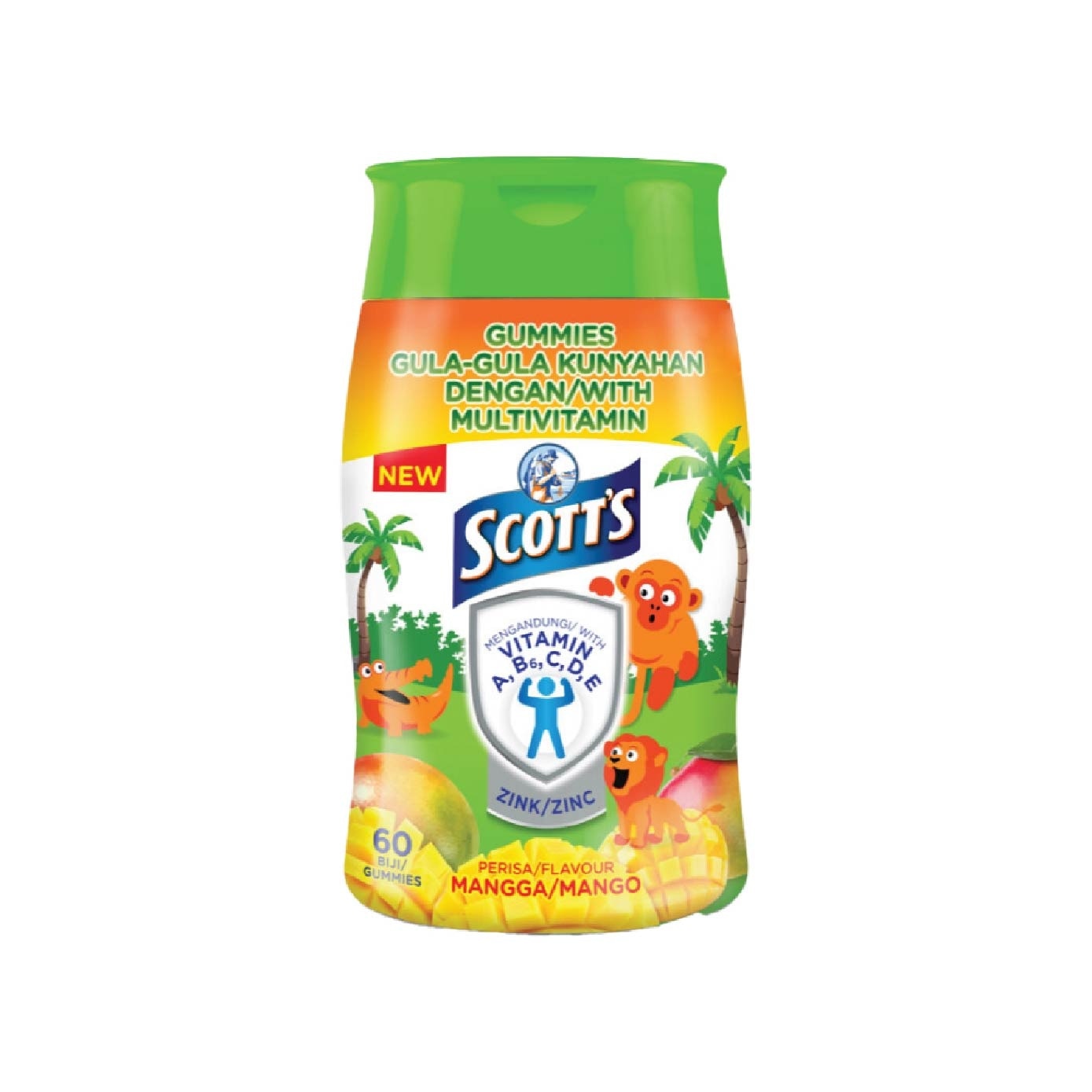 Multivitamins Gummies Mango (Support Immunity + Bone Growth And Healthy Vision for Children) 60s