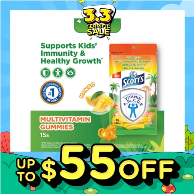 SCOTT'S Multivitamins Gummies Mango (Support Immunity + Bone Growth And Healthy Vision for Children) 15s