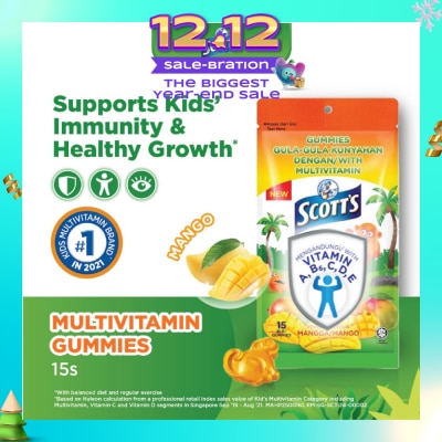 SCOTT'S Multivitamins Gummies Mango (Support Immunity + Bone Growth And Healthy Vision for Children) 15s