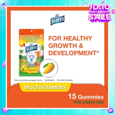 SCOTT'S Multivitamins Gummies Mango (Support Immunity + Bone Growth And Healthy Vision for Children) 15s