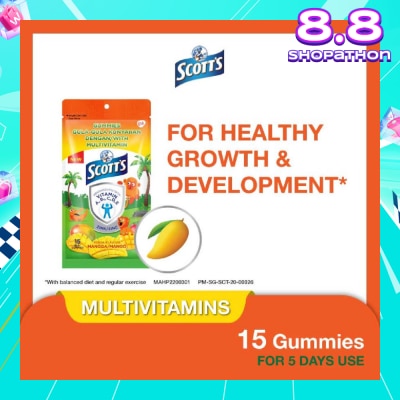 SCOTT'S Multivitamins Gummies Mango (Support Immunity + Bone Growth And Healthy Vision for Children) 15s