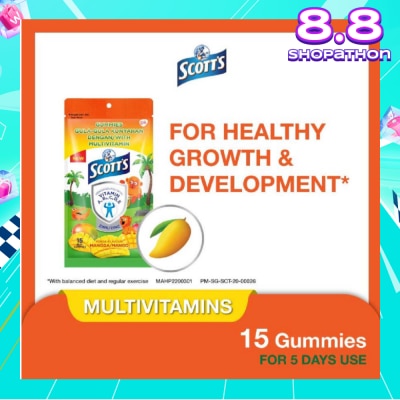 SCOTT'S Multivitamins Gummies Mango (Support Immunity + Bone Growth And Healthy Vision for Children) 15s