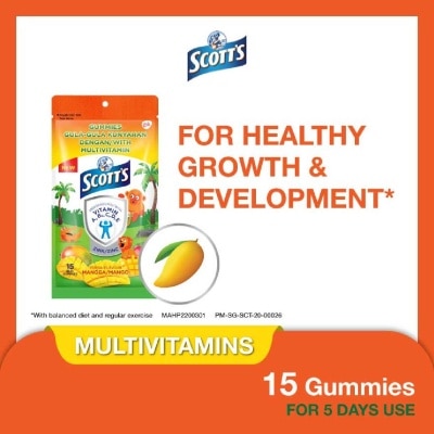 SCOTT'S Multivitamins Gummies Mango (Support Immunity + Bone Growth And Healthy Vision for Children) 15s