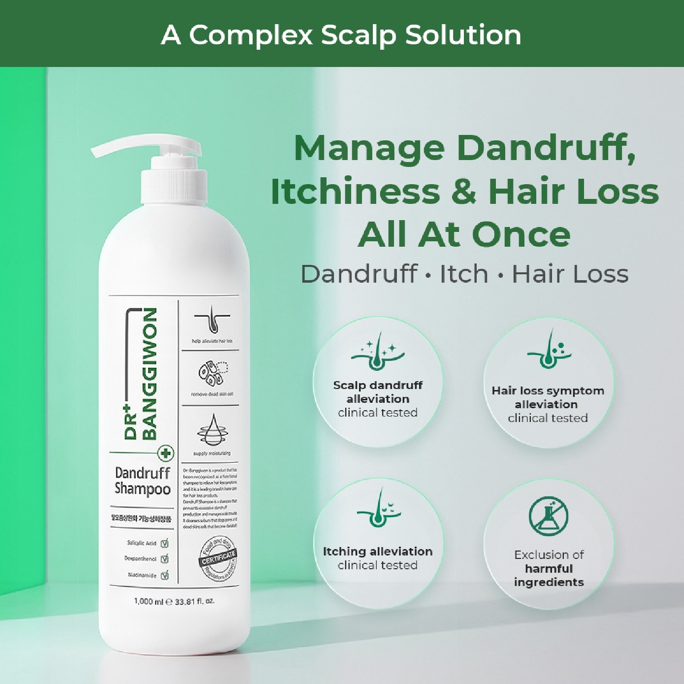 Dandruff Shampoo for Anti-Hair Loss 1000ml