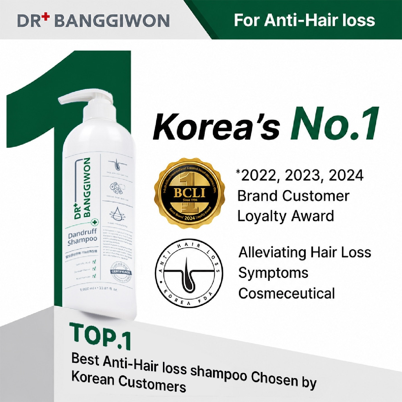 Dandruff Shampoo for Anti-Hair Loss 1000ml