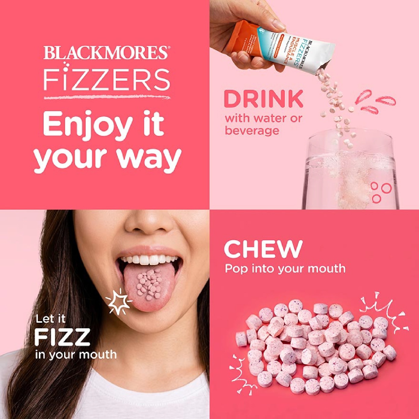 Fizzers Muscle & Endurance Strawberry and Apple Flavour 5g x 5s