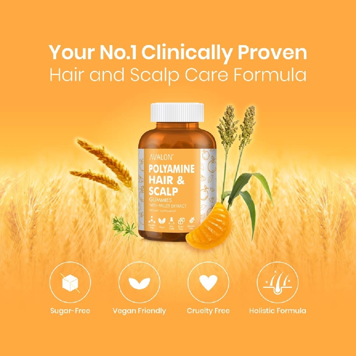 Polyamine Hair & Scalp Gummies (Promote Hair Growth + Healthy Scalp) 60s