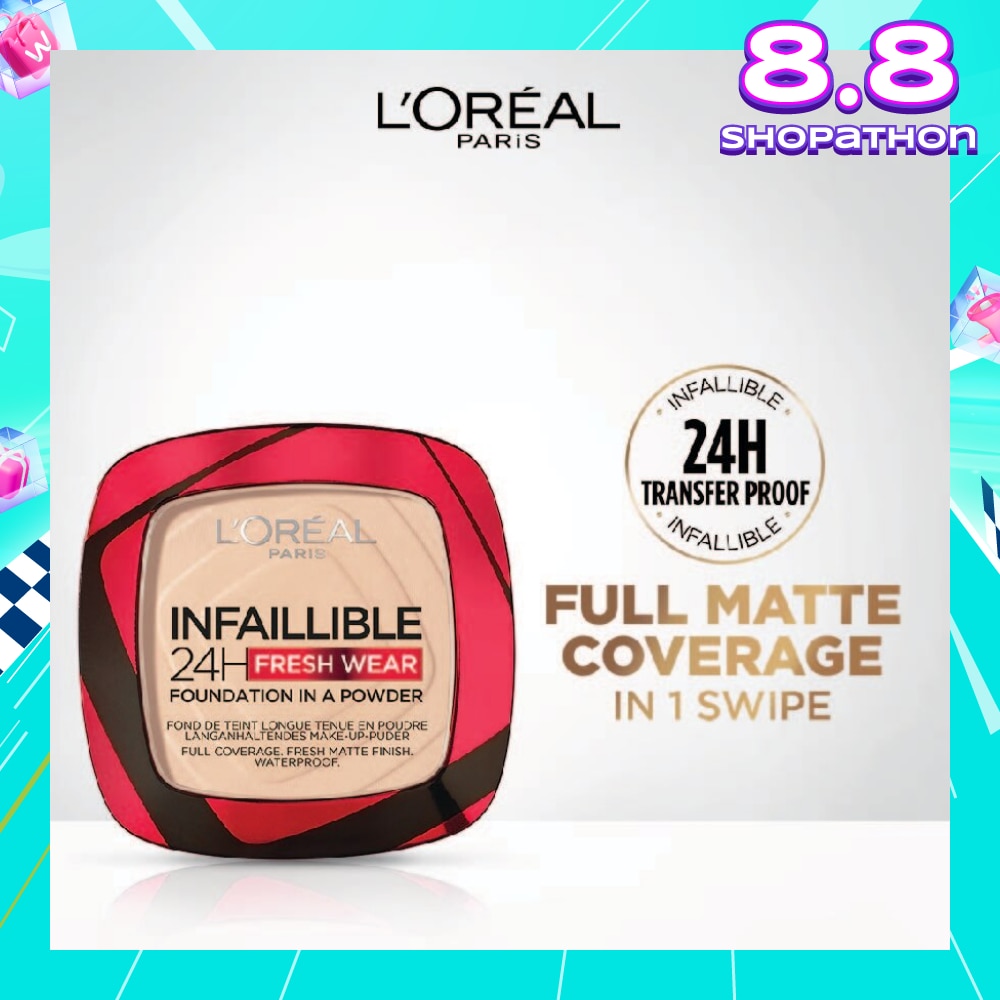 L'OREAL PARIS MAKEUP Infaillible 24H Freshwear Foundation in a Powder 20 Ivory 1s