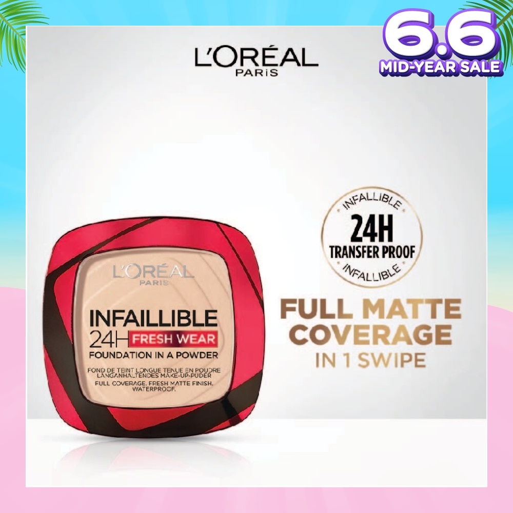 L'OREAL PARIS MAKEUP Infaillible 24H Freshwear Foundation in a Powder 20 Ivory 1s