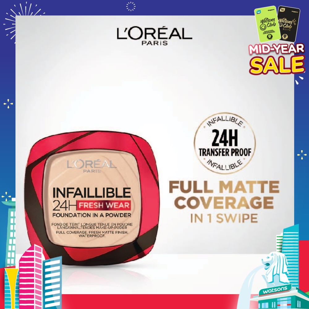 L'OREAL PARIS MAKEUP Infaillible 24H Freshwear Foundation in a Powder 20 Ivory 1s