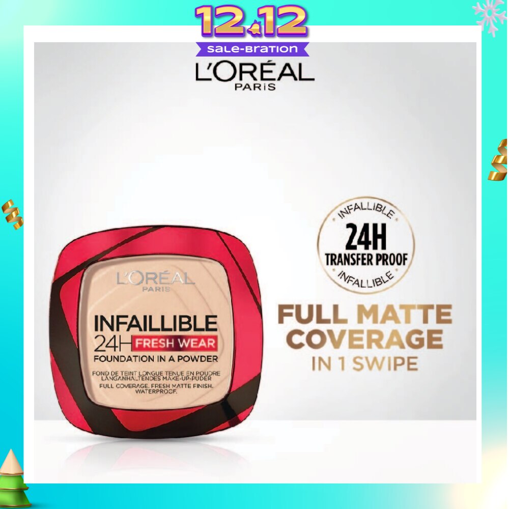 L'OREAL PARIS MAKEUP Infaillible 24H Freshwear Foundation in a Powder 20 Ivory 1s