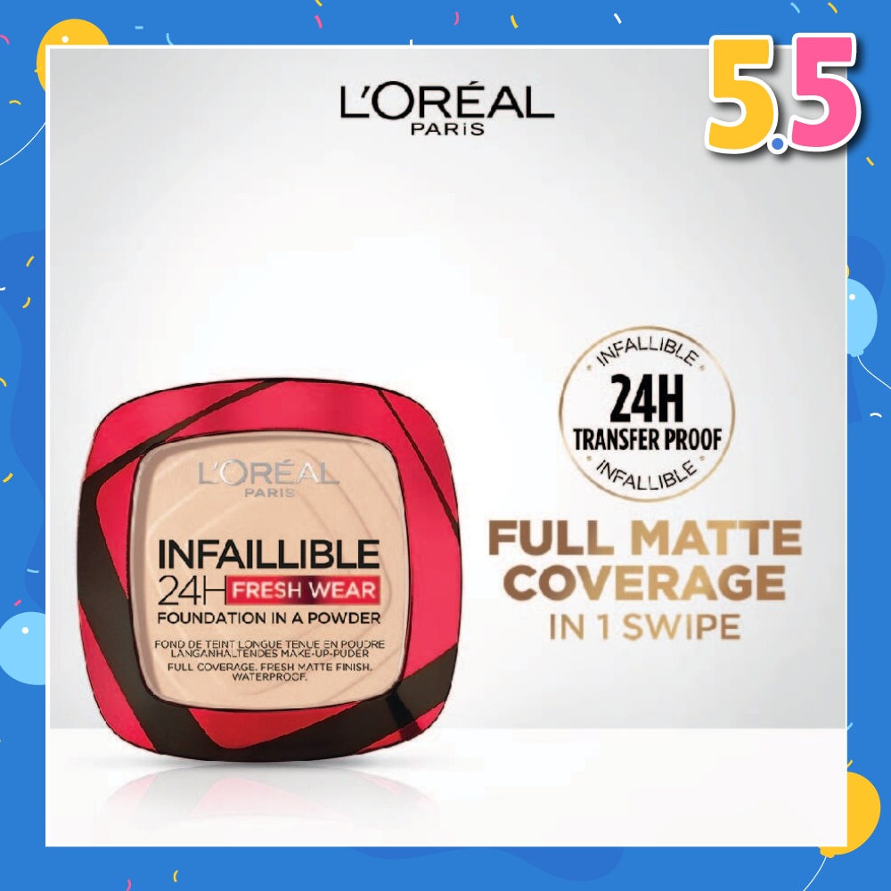 L'OREAL PARIS MAKEUP Infaillible 24H Freshwear Foundation in a Powder 130 True Beige 1s