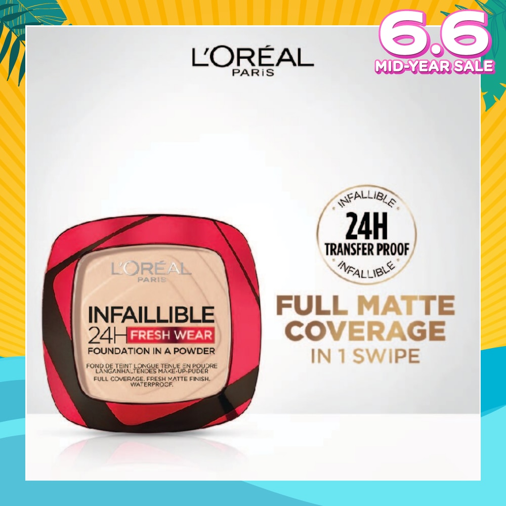 L'OREAL PARIS MAKEUP Infaillible 24H Freshwear Foundation in a Powder 130 True Beige 1s