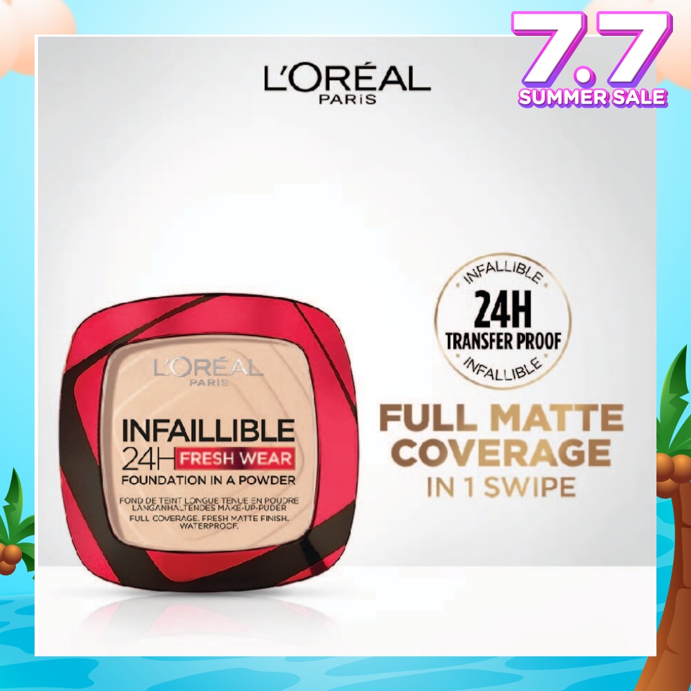 L'OREAL PARIS MAKEUP Infaillible 24H Freshwear Foundation in a Powder 140 Golden Beige 1s