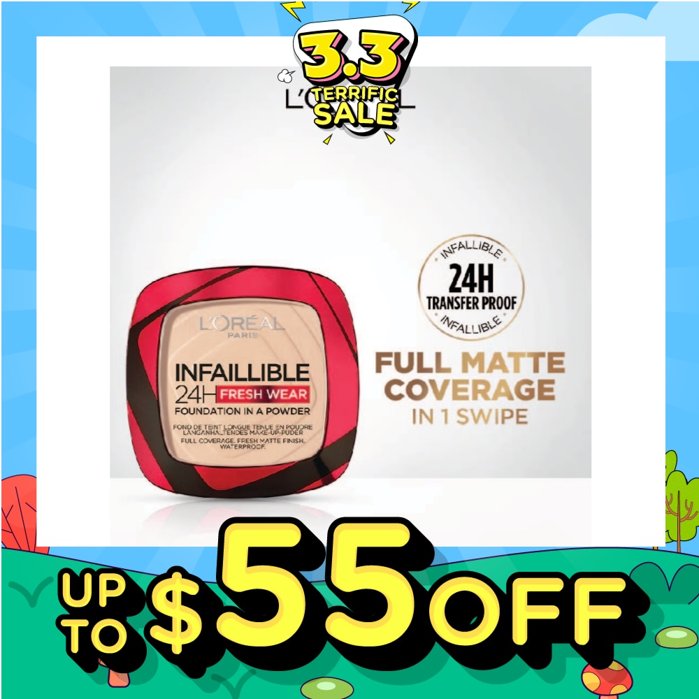 L'OREAL PARIS MAKEUP Infaillible 24H Freshwear Foundation in a Powder 245 Golden Honey 1s&nbsp;(Expiry: Jul`2026)