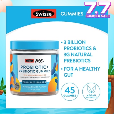 SWISSE Me Probiotic + Prebiotic Gummies Natural Orange Flavour 45s