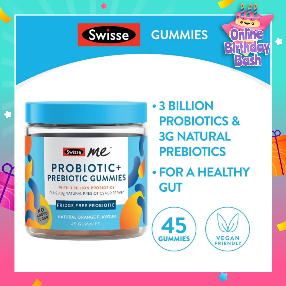 Me Probiotic + Prebiotic Gummies Natural Orange Flavour 45s