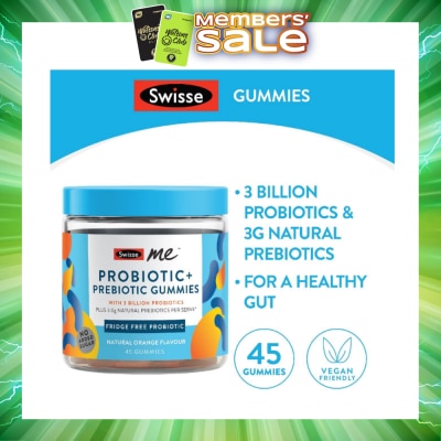 SWISSE - Me Probiotic + Prebiotic Gummies Natural Orange Flavour 45s (Expiry: Dec`2026)