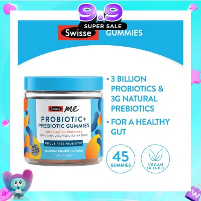 SWISSE - Me Probiotic + Prebiotic Gummies Natural Orange Flavour 45s (Expiry: Dec`2026) image